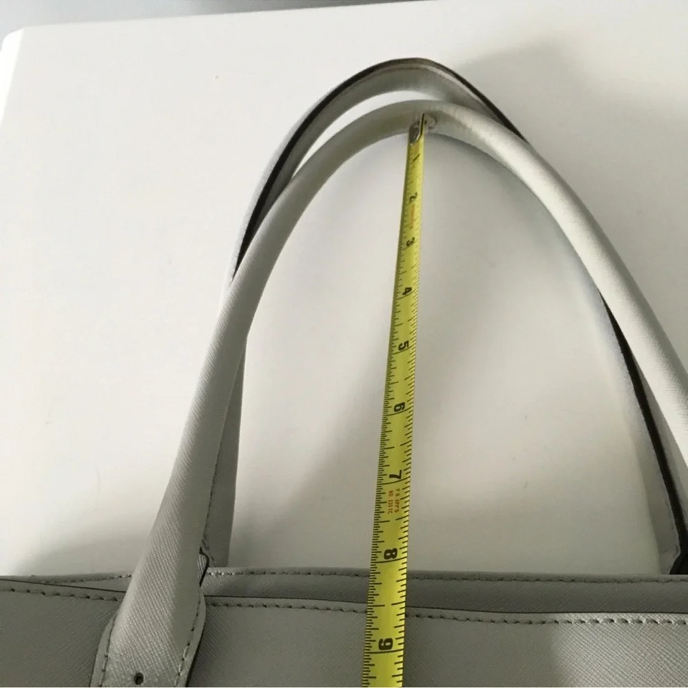 Kate Spade Cove Street Ariel Cliff Grey Silver Trim Tote Bag - Picture 11 of 12